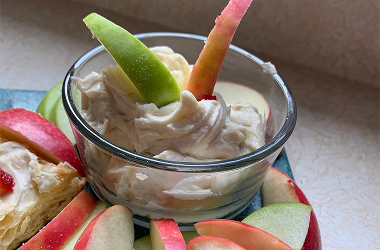 Photo of maple cream cheese apple dip