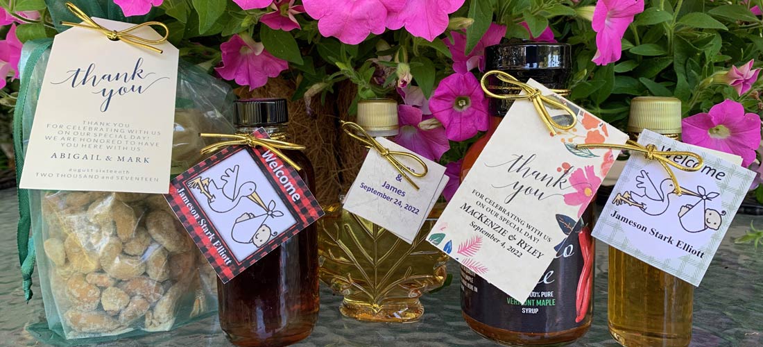 Group photo of various Branon Wedding Favors