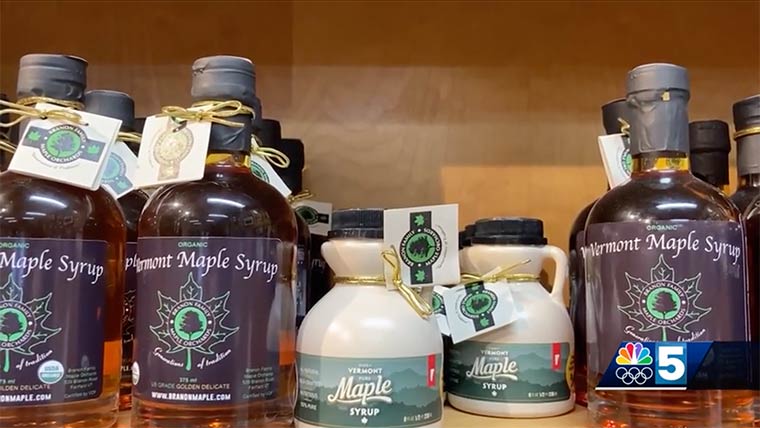 Photo of Branon Maple Syrup on a wooden shelf