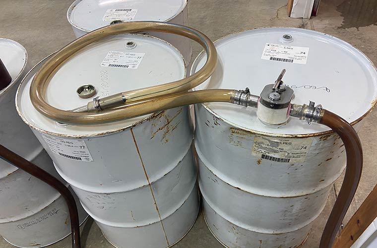 Photo of maple syrup barrels